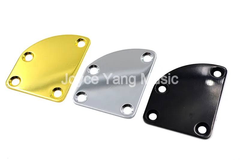 

Niko Chrome/Black/Gold Unfilled Corner Cutaway Electric Bass Connecting Neck Joint Plate with 4 Screws Free Shipping
