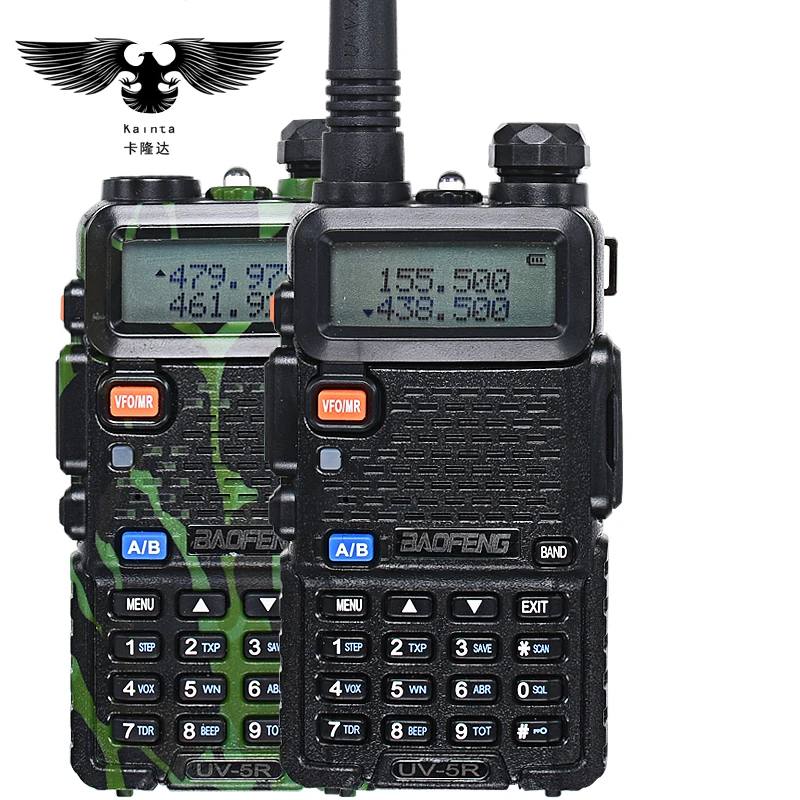 BAOFENG UV-5R рация UHF VHF Двухдиапазонный CB радио uv5r рация с фонарем двойной дисплей fm-трансивер 5 Вт портативное устройство связи