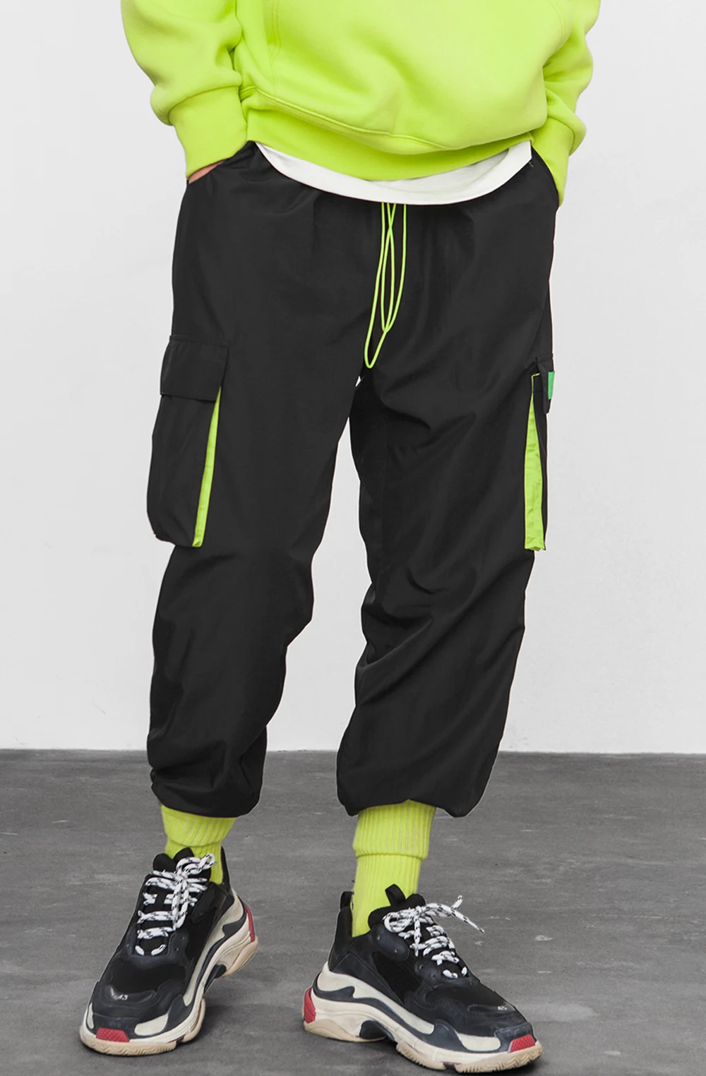 Side Pocket Draw Rope Windbreaker Cargo 