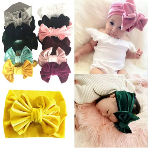 

Velvet Bow Baby Girl Headband Newborn Toddler Hairband 6cm Soft Comfortable Cute High Quality Hot-Selling Elastic + Lot