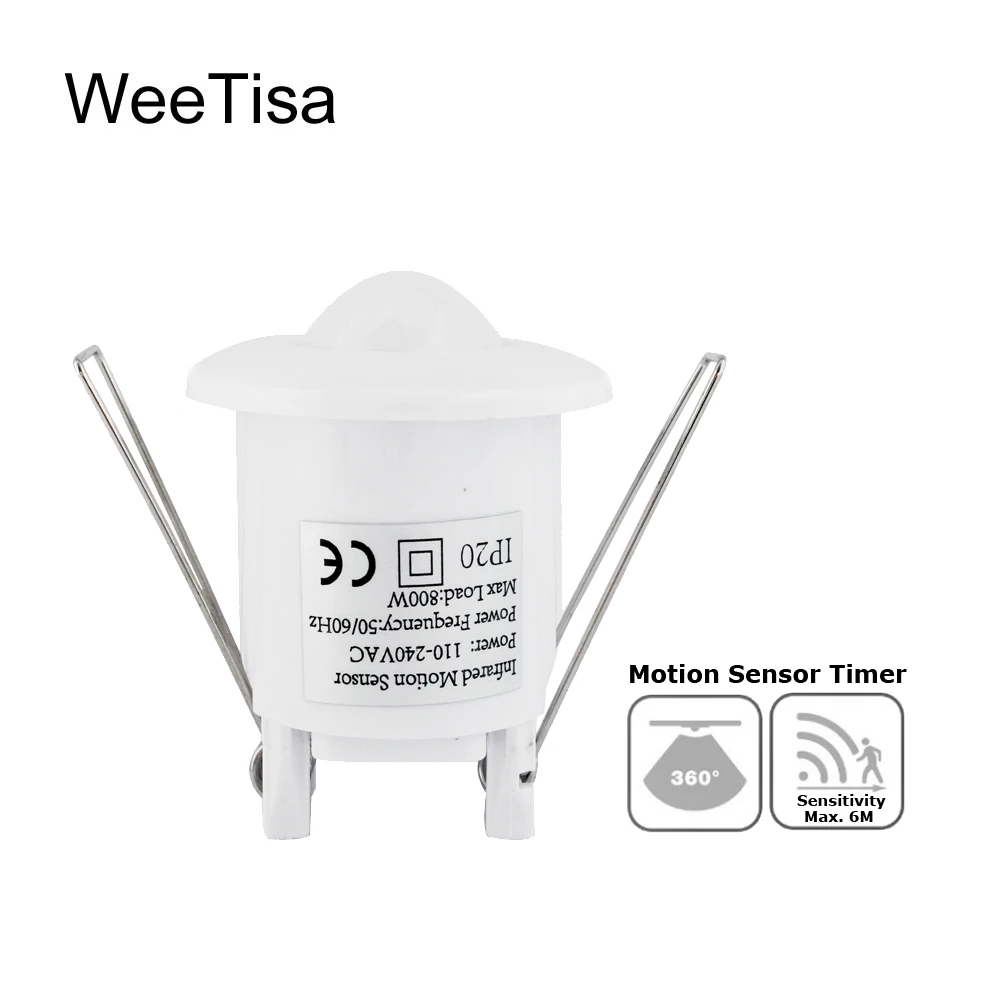 

12V Motion Sensor Switch Infrared PIR 360 Degree Detection Recessed Ceiling AC 110V 220V Detector DC12V Lamp Light Sensor Switch