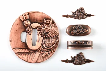 

Special Offer A Set of Metal Crafts Sword Accessory Tsuba Menuki Fuchi Kashira Alloy Fittings for Japanese Samurai Sword Katana