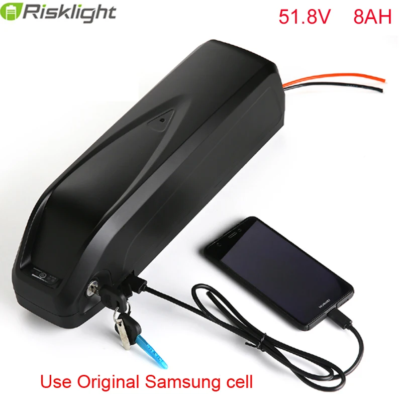 

51.8v Ebike battery 52v 8ah electric bike li ion battery 18650 battery pack with USB for 1000w mid drive ebike