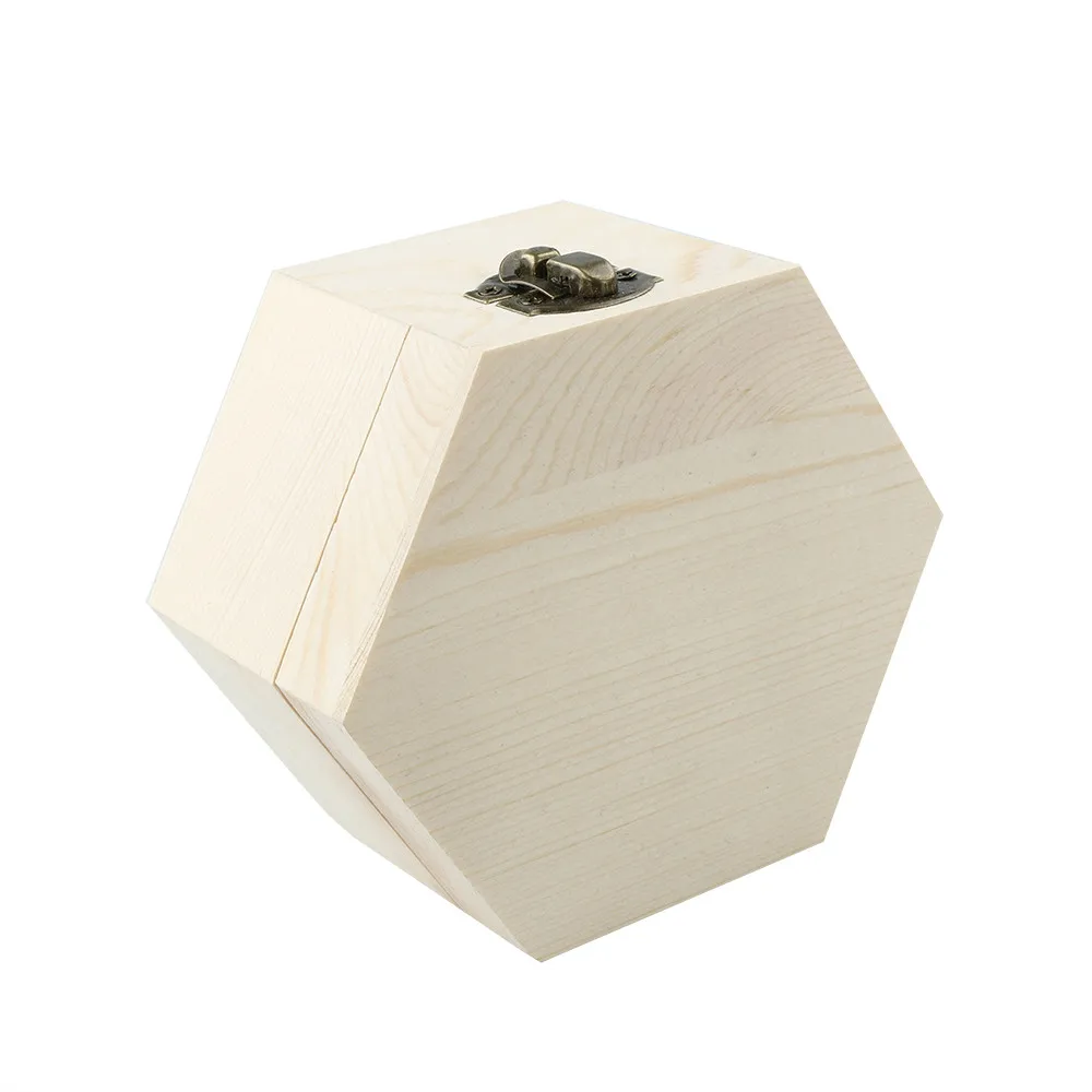 

Portable Hexagonal Shaped Wooden Storage Box Jewelry Box Wedding Gift Box Holder Home Organizer Caixas De Arrumação Storage BL1