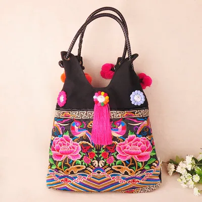 

New Fashion Embroidery Women Shopping Casual Totes!Nice Bohemian Floral Embroidered Lady Shoulder&Handbags All-match Vintage bag