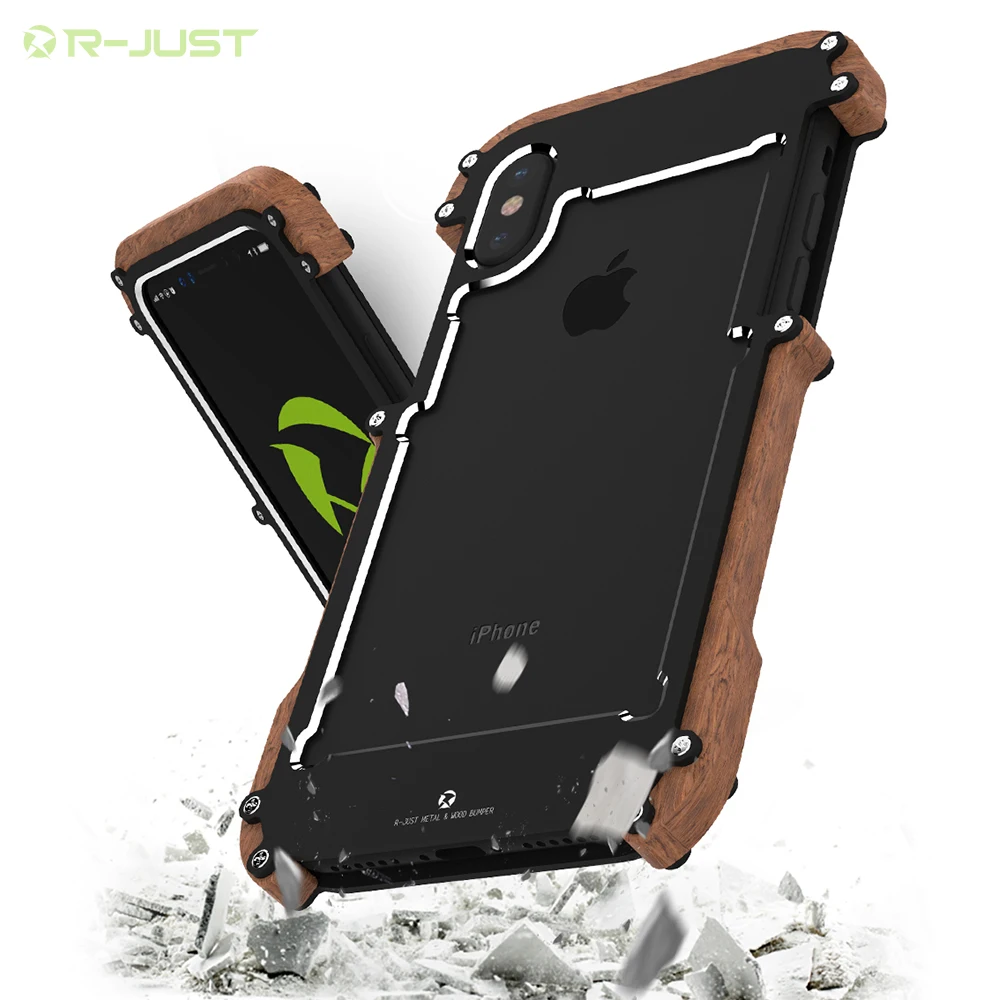 Чехол R Just для Apple iPhone 7 роскошный металлический алюминиевый деревянный защитный