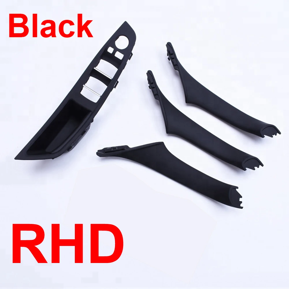 

4PCS Right Hand Drive RHD For BMW 5 series F10 F11 520 525 Black Car Interior Door Handle Inner Panel Pull Trim Cover Armrest