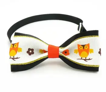 

50PC/Lot Halloween Owl Pet Dog Bow Ties Adjustable Dog Ties Ribbon Neckties For Dogs Holiday Supplies