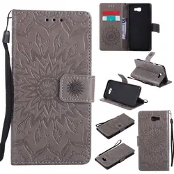 Тиснением Sunflower Case для fundas samsung Galaxy J5 Премьер чехол для Galaxy J5 Prime флип чехол G570 G570F 5" + держатель для карт