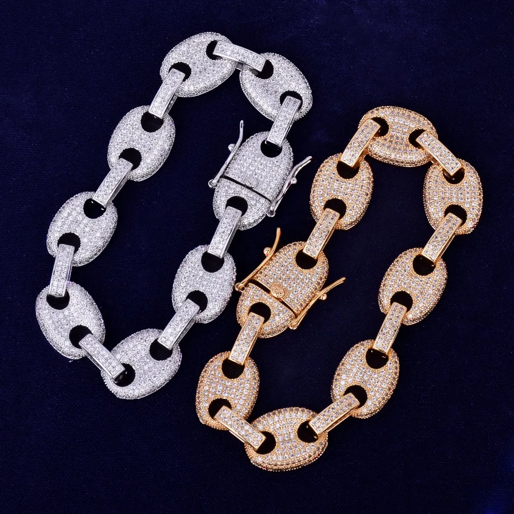 Jankelly, Золотой Мужской кубинский браслет-цепочка, мужские хип-хоп ювелирные изделия, медный материал, кубический циркон, браслет-цепочка, 8 дюймов