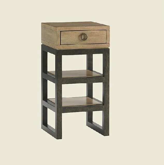 LOFT American country upscale vintage wrought iron wood bedside bedside