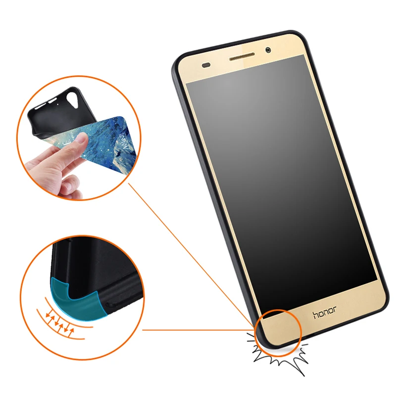 Huawei Y6II Case Original Cover for Huawei Y6-2 Bag Case Cover Skin Wolf Fish Skull y6 II Fundas 100% 6