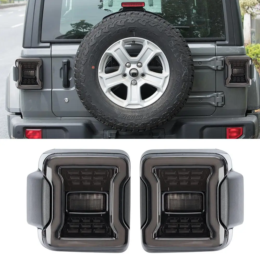

Smoked LED Tail Lights For Jeep Wrangler JL JLU 2018 2019 Sport Rubicon Sahara Pair Tail Lamp Replacment Lights
