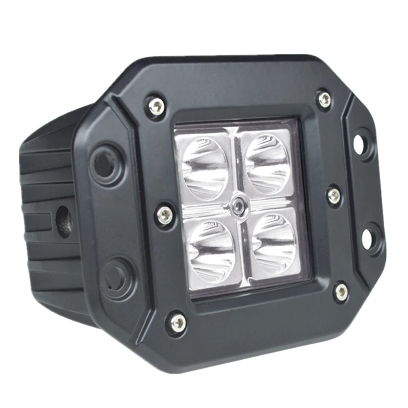 

2 pieces 12W LED Work Light 12V 24V Driving Worklamp Flush Mount Pods 12W for Motorcycle Tractor Boat Off Road 4WD 4x4 Truck