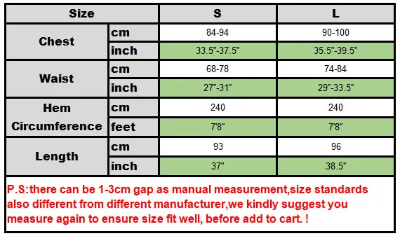 lolita dress size