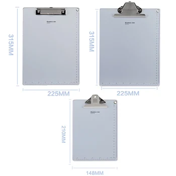

1PC Recycled Heavy duty Aluminum Clipboard strong Clip double side Non-slip design With Measurement Letter Size A4 A5