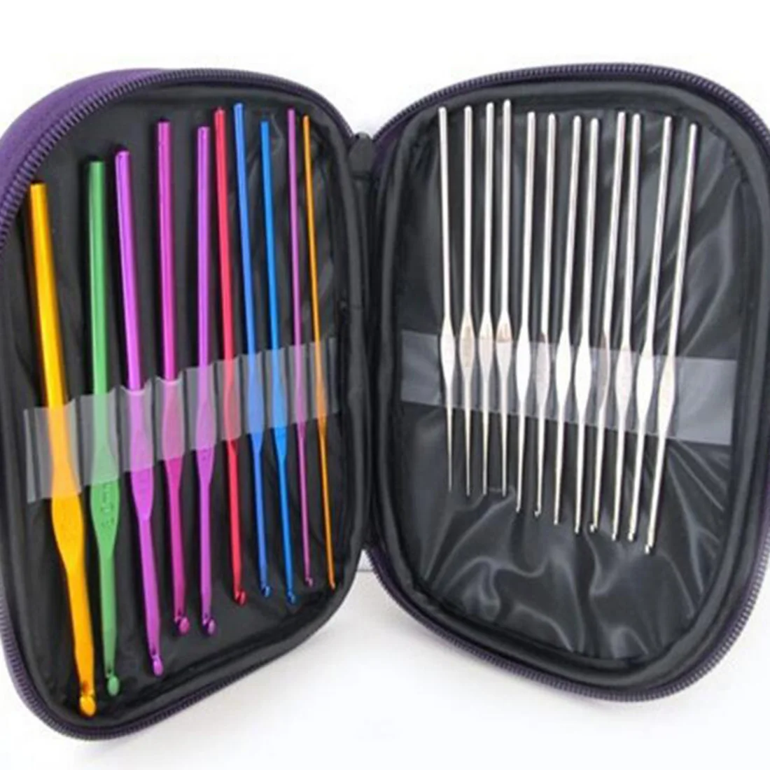 

22Pcs/set Multi-colour Aluminum Crochet Hooks Knit Weave Needle Kits Embroidery Needlework Craft Sewing Tools Knitting Needles