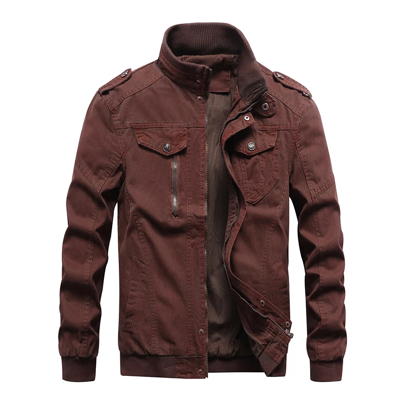 New 2019 Vintage Military Denim Jacket Men Brand Bomber Jackets Male Big Size M-6XL Stand Collar Sl