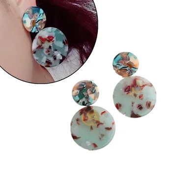 

American resin dazzle color round color resin earnail earring female