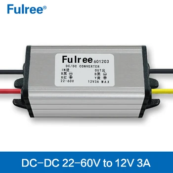 

Waterproof high quality dc regulator 24V 36V 48V (22-60V) to 12V 3A dc-dc converter step down buck module free shipping