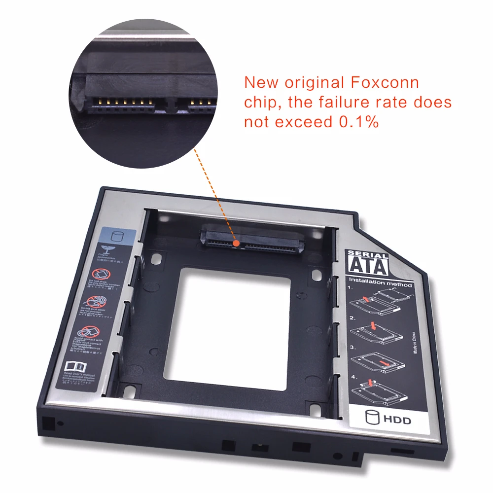 Universal 2nd HDD Caddy 9.5 12.7mm SATA 3.0 2.5 Hard Drive Caddy Adapter DVD SSD For Laptop Optical Bay HDD Case TISHRIC external hard drive case,ssd enclosure,hard drive adapter,ssd adapter,external hard drive box,hard disk case,hard drive enclosure,hdd case enclosure