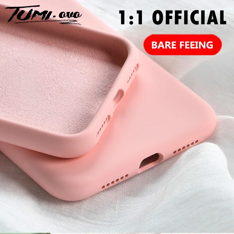 

Original Soft Summer Liquid Silicone Case for iPhone X XR XS Max 8 7 6 6S Plus Gel Rubber Shockproof Cover Full Protective Cases