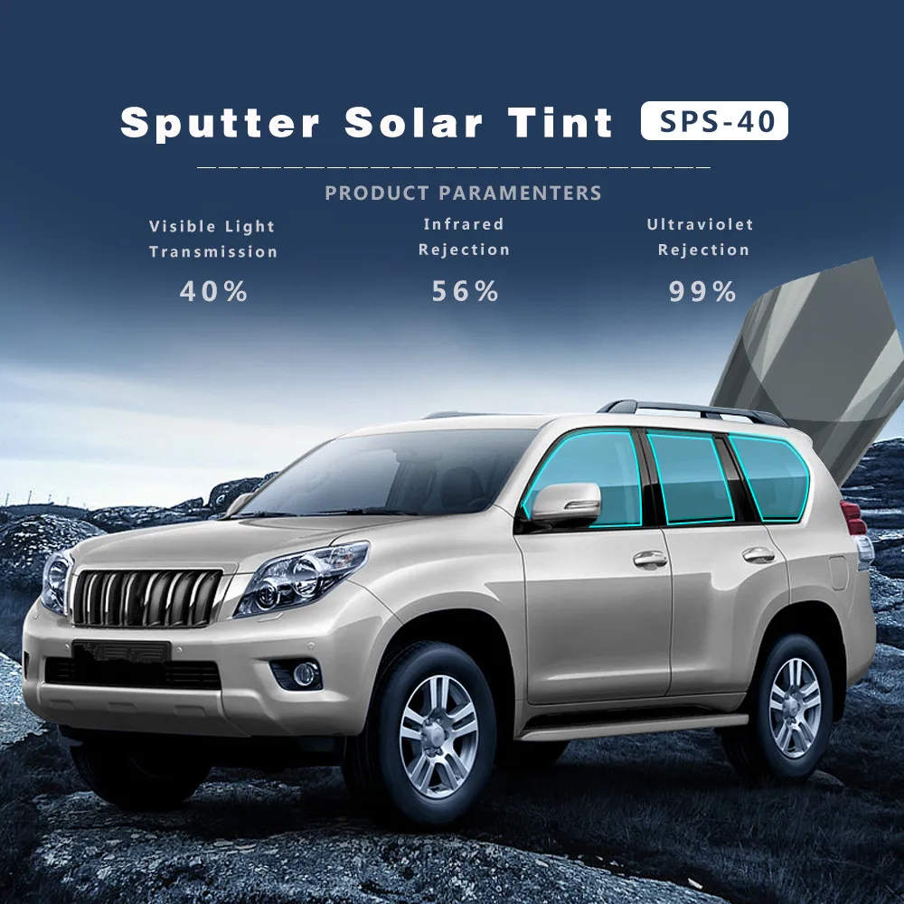 

1.52*5m uv+insulation Car Window Tint Film VLT 40% 2 ply Solar Protection Film