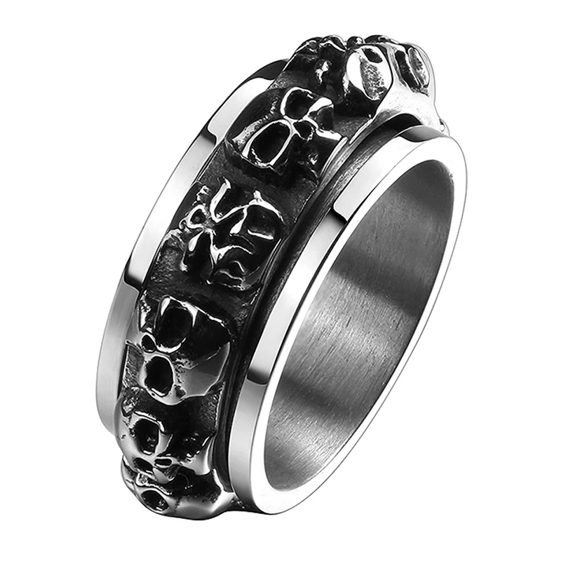 Hip Hop Cool Mens Punk Gothic Ring 316l Stainless Steel Skull Ring