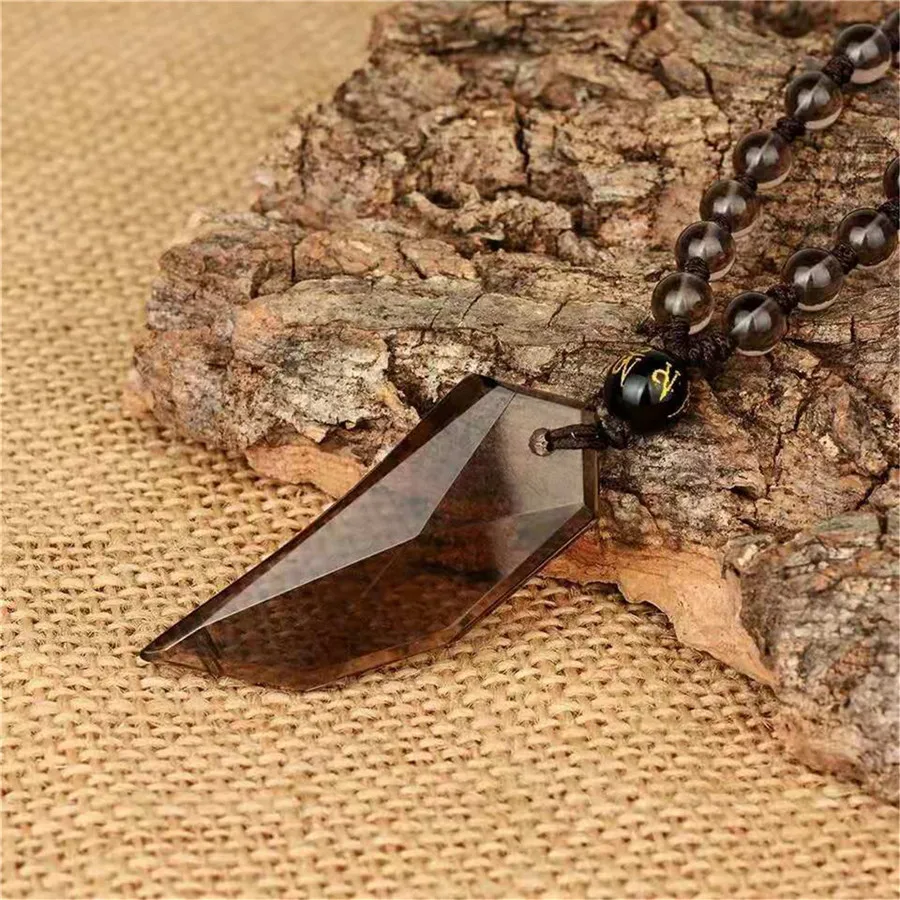 Natural Genuine Ice Obsidian Pendant Women Men Powerful Necklace Fashion Crystal Pendant Bead 50x28x8mm (3)