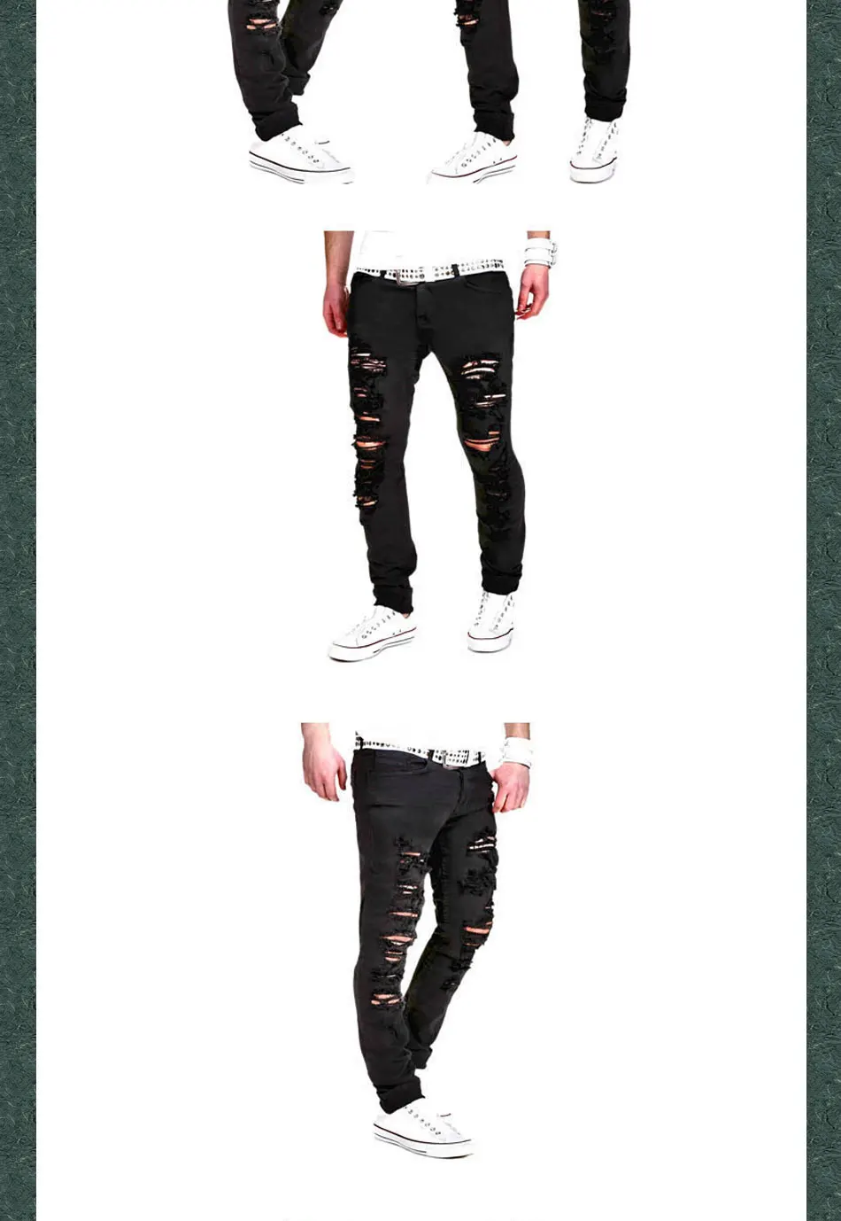 Мода 2019 Весна уличная мода мужские рваные нищие хип-хоп Мальчики танцевальные повседневные узкие джинсы брюки карго