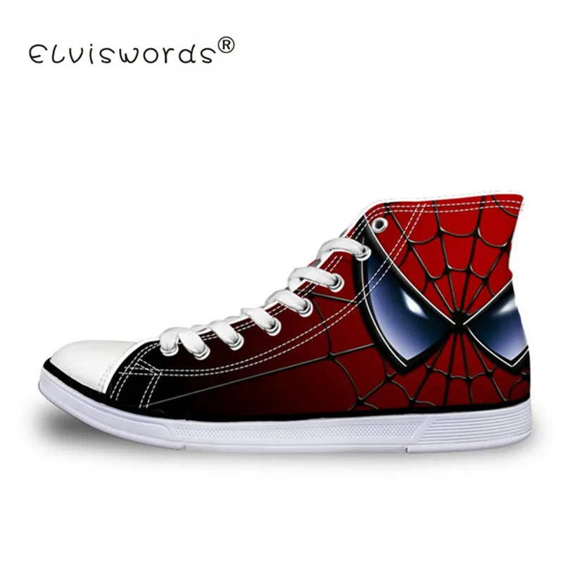 ELVISWORDS Spider Man Print Canvas Shoes Super Batman Men's Leisure Shoes Zapatos Cool Classic Flats Vulcanize Shoes For Boys ELVISWORDS Spider Man Print Canvas Shoes Super Batman Men's Leisure Shoes Zapatos Cool Classic Flats Vulcanize Shoes For Boys