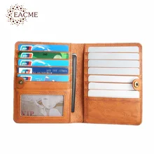 EACME ручной работы кожа паспорт карты пакет 13 шт. банк кредитных карт чехол Винтаж чехол для карточек наличные карман тонкий бумажник