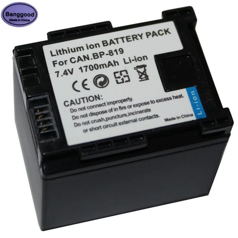 7 4 V 1700 мА/ч BP 819 827 807 809 Камера Батарея для CANON HG31 XA10 HF20 HF10 HF100 HF100E HG20 HG21 HFS100|Комплекты
