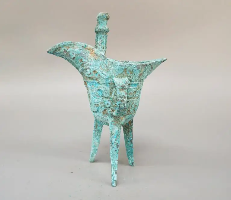 

Chinese unearthed ancient bronze bronze goblet 15 cm