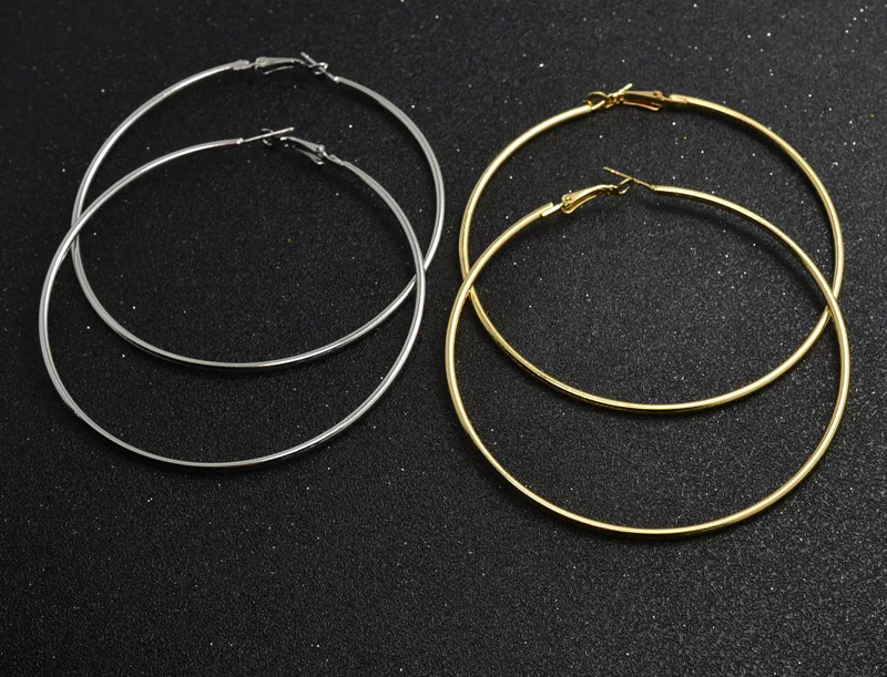 New fashion jewelry huge hoop earring set 1lot=2pairs mix color diameter 75MM gift for women girl E3315 - Окраска металла: 2