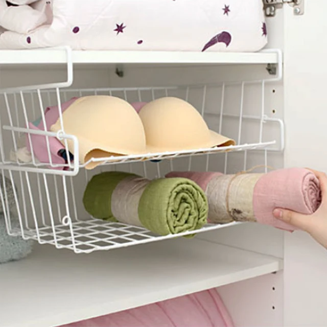 Best Price 1Pcs A Shelf Unfoldable&Multifunction Iron Under Shelf Basket Hanging Storage Rack Kitchen Cabinet Hook Holder Organizer Hot