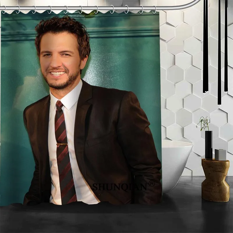 Новое поступление Luke Bryan занавеска для душа Полиэстеровая печать на ткани занавеска для ванной комнаты водонепроницаемые изделия для ванной комнаты с крюком