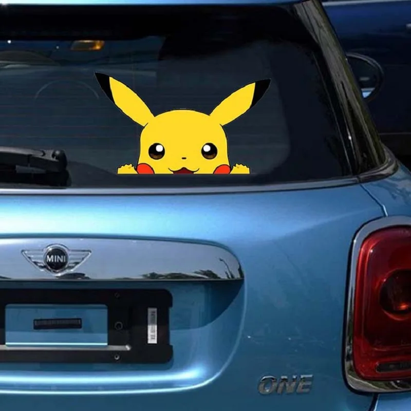 

New Design Cartoon Pikachu Peeping Creative Auto Decal Cartoon Car Bumper Body Decal Creative Pattern Vinyl