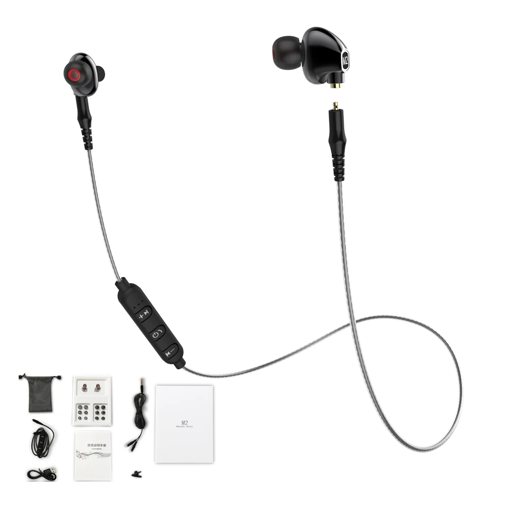 

Wireless Bluetooth Earphones M2 Sport Stereo Headset Earphone Noise Control Waterproof With MIC Supporting 5 Hours Play