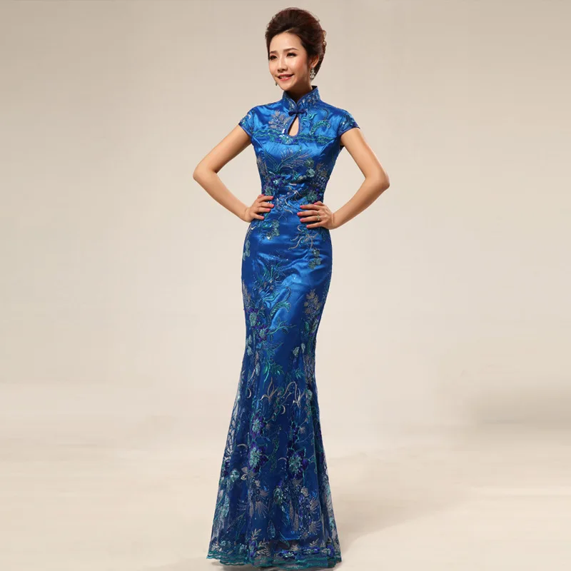 qipao long plus size chinese dress cheongsam wedding dresses phoenix