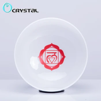 

8" C Root Red Chakra Symble Pattern Quartz Crystal Singing Bowl FREE shipping for some country