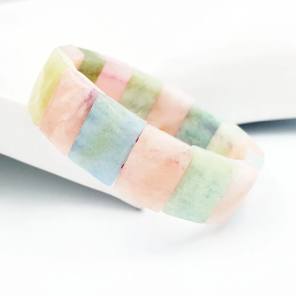 

Lii Ji Gemstone Natural Morganite Beryl Bracelet stone size Approx 13x18mm Total size about 7.5''