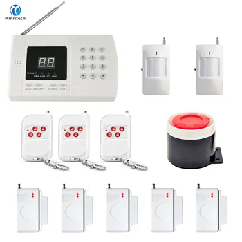 

Minritech Home Security GSM Alarm System Wireless/Wired SMS Burglar Voice Alarm System Remote Control Set Arm/Disarm KIT