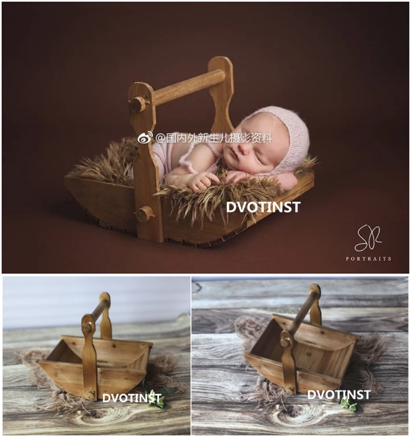 

Dvotinst Newborn Baby Photography Props Wooden Hanging Tub Basket Baby Photo Props Shooting Fotografia Accessory Infant Studio