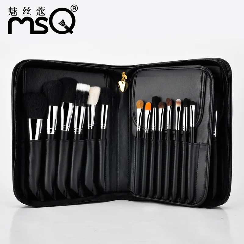 Brand Pro Makeup Cosmetic 29 Pcs/Set Artist Brush 2017 Goat Hair Wood Handle Fashion Women Cosmetic Black Pu Leather Box Kit Hot