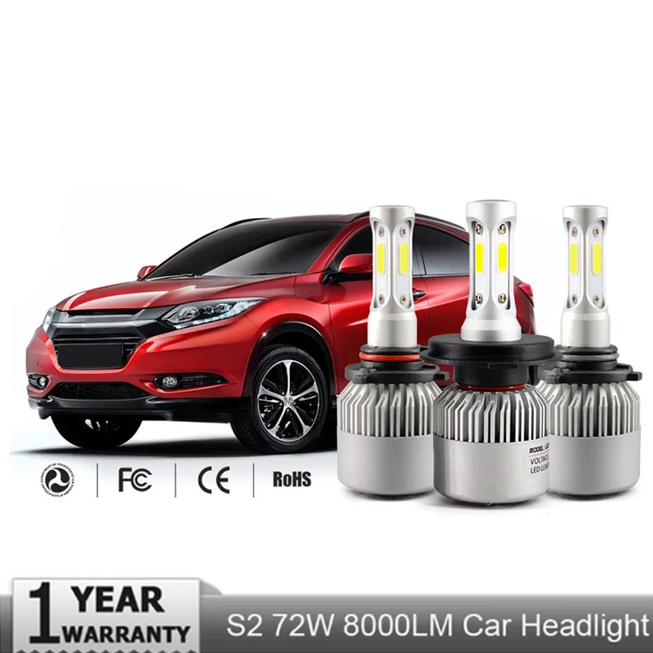 

Muxall Shipping by DHL 10 sets Led H7 H4 HB3 9006 H3 H11 H13 9004 9007 Auto Headlight Kits 6500K 8000LM Hi-Lo/Single Beam Car