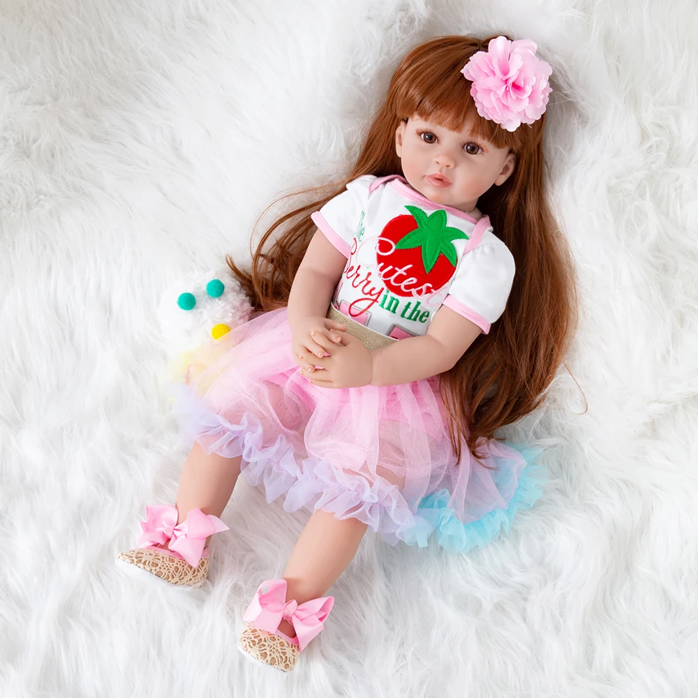 Кукла новорожденного ребенка Реалистичная кукла-младенец девочка Новорожденные куклы подарок принцесса игрушка одежда с клубникой для большого размера кукла-реборн младенец игрушка