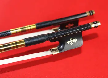 

1pc new PRO carbon fiber cello bow 4/4 size white horse hair Free Shipping