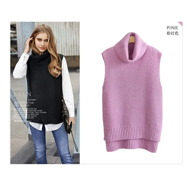 US $38.67 39% OFF|2018 Women Turtleneck Sweaters Winter Sleeveless Knitted Vest Gilet Spring Autumn Thicken Wool Cashmere Sweater Female US $38.67 39% OFF|2018 Women Turtleneck Sweaters Winter Sleeveless Knitted Vest Gilet Spring Autumn Thicken Wool Cashmere Sweater Female