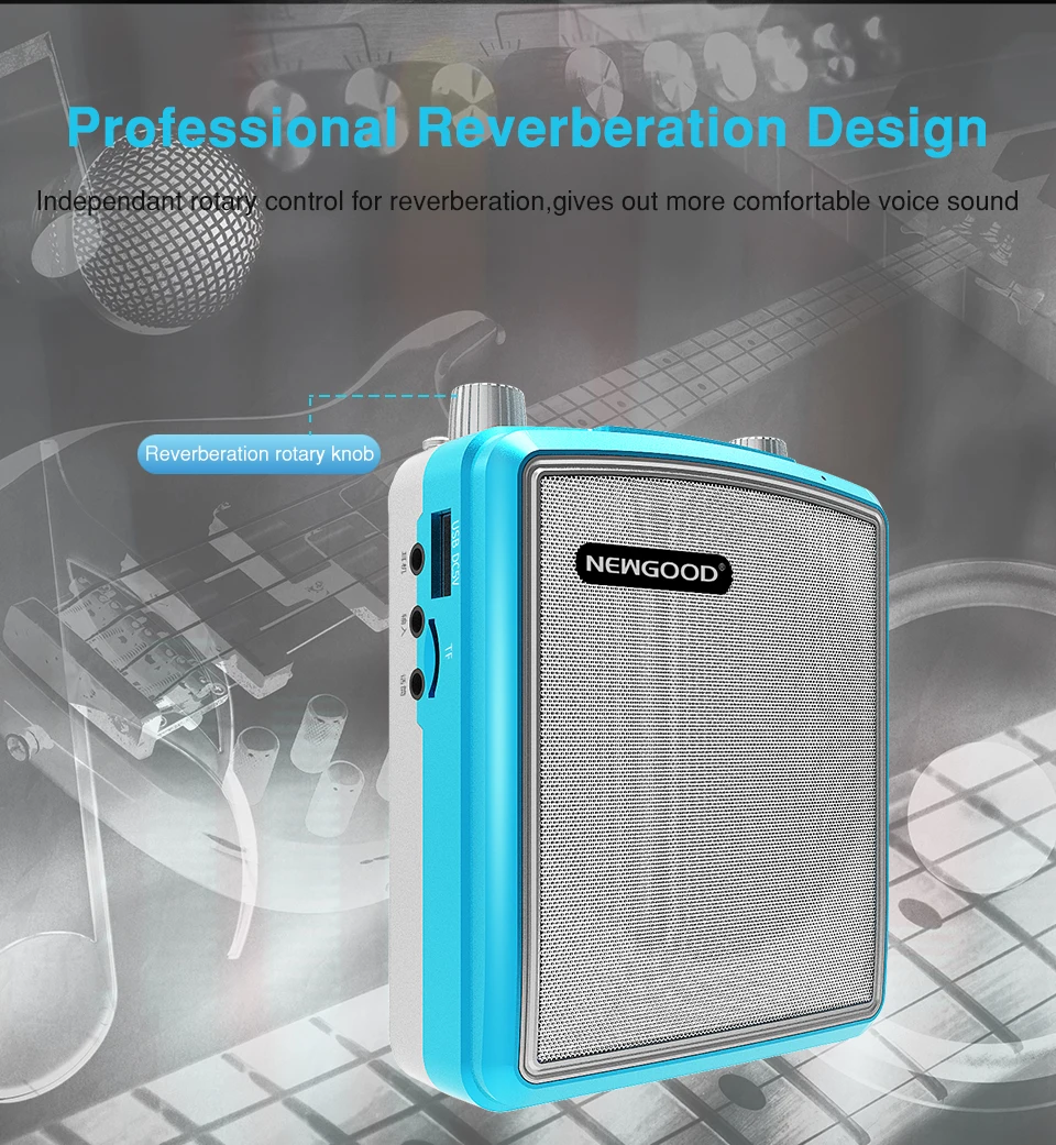 20W Portable Wireless Voice Amplifier Outdoor Speech Teach Speaker UHF Wireless Microphone Amplifier FM Radio Loudspeaker record (5)